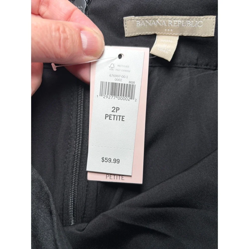 Banana Republic NWT Womens 2P‎ Petite Black Mini Skirt Stretch 676997-00-1